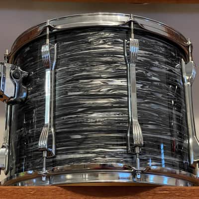 90's Ludwig Classic Maple Oyster Black Pearl 14/18/24 Mach Lug Drum Set image 19
