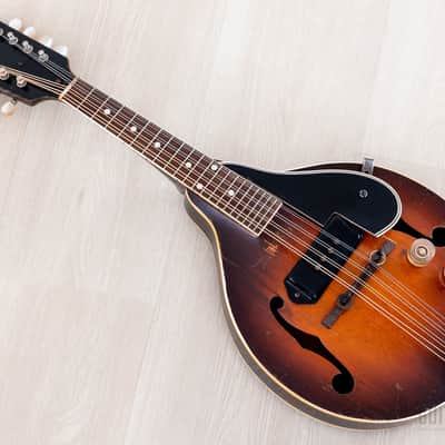 1948 Gibson EM-150 Vintage A-Style Electric Mandolin Sunburst w/ P-90, Case image 12