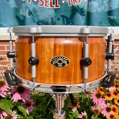 Bison Volcano 7x14-15 Multi-Diameter Snare Drum Black Walnut Stave Shell image 12