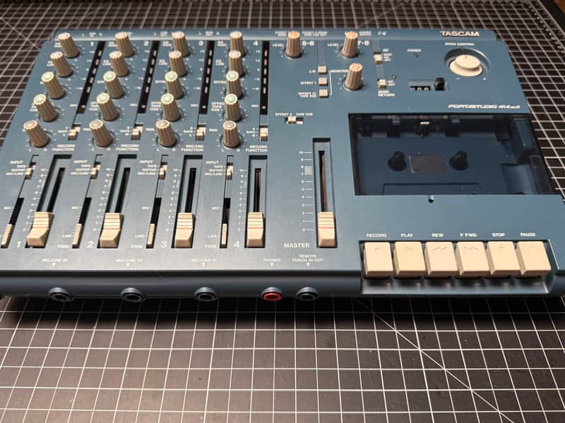 TASCAM Portastudio 414 MKII 4-Track Cassette Recorder 1990s Blue image 1