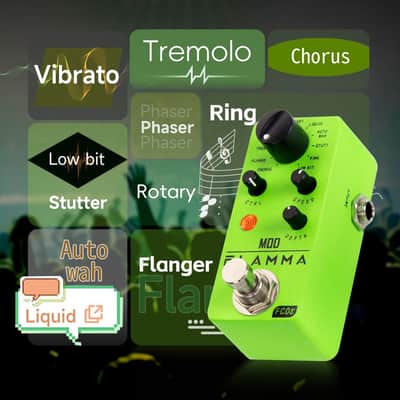 FLAMMA FC05 Mini Modulation Pedal with Chorus Flanger Tremolo Phaser Vibrato Rotary Liquid Autowah Stutter Ring LowBit image 2