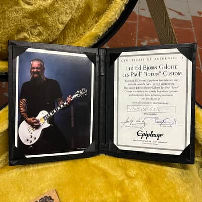 Epiphone   Les Paul Custom Bjorn Gelotte Jotun White Repaired Hea DS Tock image 11