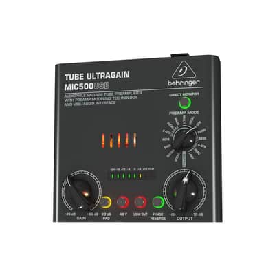 Behringer TUBE ULTRAGAIN MIC500USB Audiophile Vacuum Tube Preamplifier with Preamp Modeling Technology and USB/Audio Interface image 13