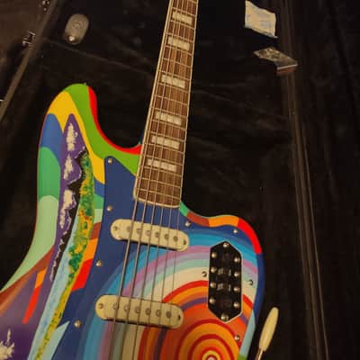 FENDER Squier Classic Vibe 1960's RI BASS VI PSYCHEDELIC CREAM/Jack Bruce ~THE FOOL~CUSTOM PSYCHEDELIC PAINT JOB & Case image 6