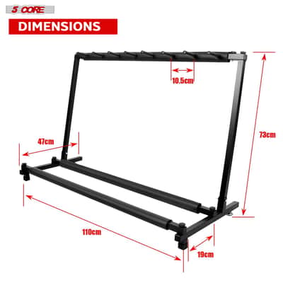 5 Core Multi Guitar Rack Stand Floor 7 Slot Adjustable Flying V Guitars Holder image 5
