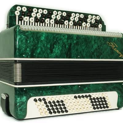 Tenor Bayan Ukraine Chromatic Button Accordion 100 Bass, New Straps and Case, Concertina Stradella B System, Harmonica in Tune, 2726 image 5