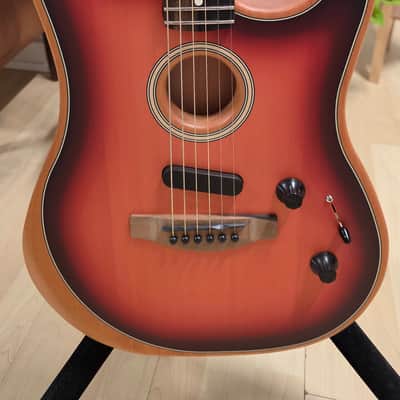 Fender American Acoustasonic Stratocaster 2020 BRAND NEW Sunburst Mahogany Body Spruce Top Semi-Hollow Body USA Fishman Piezo Noiseless Pickup Acoustic-Electric Guitar image 8