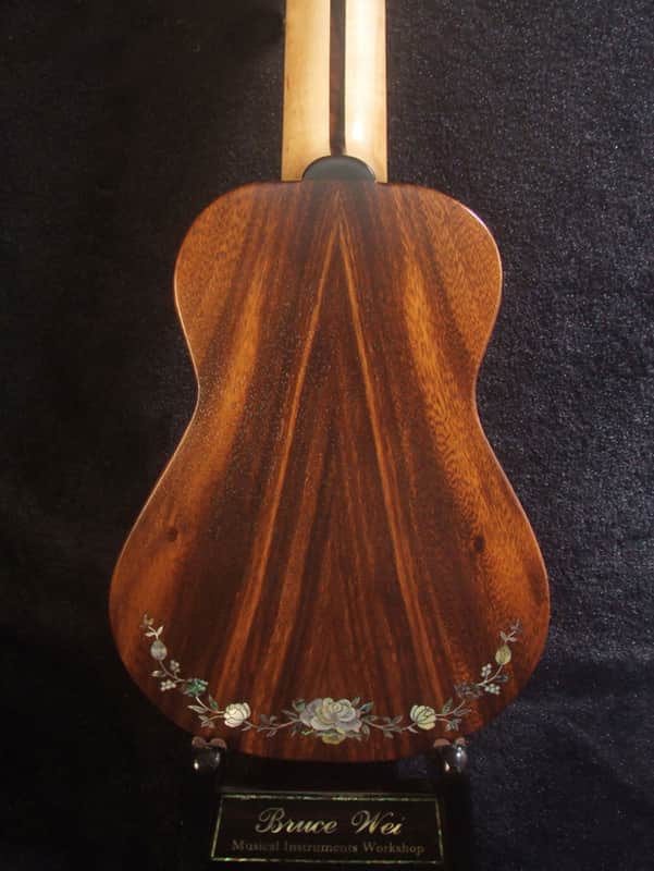 Handmade Concert Long Neck Guitarlele, Solid Spruce, Acacia, Slotted Head, Soft-bag, Bruce Wei GLL17-003 image 1