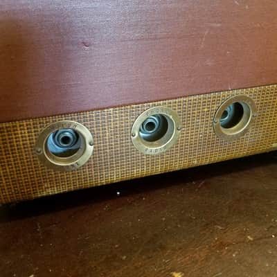 Revere T500 Deluxe 6V6 mono tube amp project AlNiCo 5x7 speaker case cab leather handle Tweed, Maroon 1952 image 8