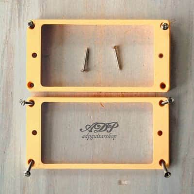 2 curved Cream Pickup Mounting Rings for Les Paul + 8 screws
