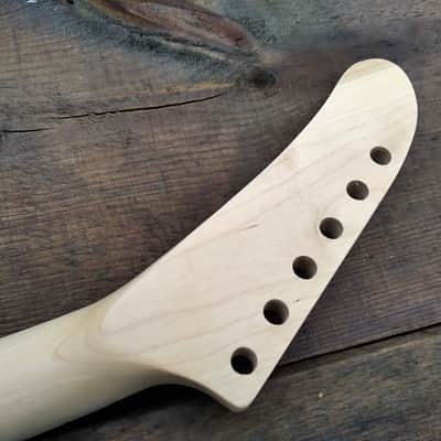 24  SHARK FIN BANANA NECK MAPLE GUITAR NECK WITH FLOYD ROSE NUT INSTALLED DIY NECK image 10