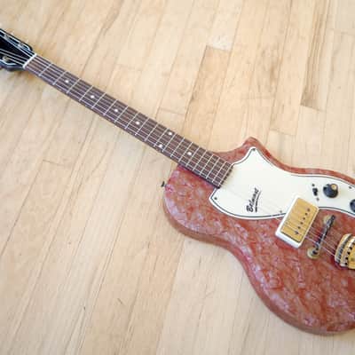 1959 Supro Belmont 1570 Vintage Electric Guitar Maroon Pearloid MOTS Valco USA image 12
