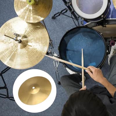 Golden Diameter 8 Inch Drum Cymbal Brass Alloy Crash Percussion Accessories For Drum Kit Suitable For Novices (Small) image 4