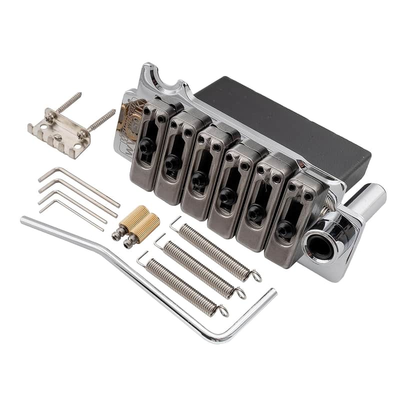 Wilkinson WVS50IIK 52.5mm (2-1/16 inch) 2-Point Tremolo Bridge with Stainless Steel Saddles for USA/Mexico/Japan/Korea Strat Electric Guitar, Chrome image 1