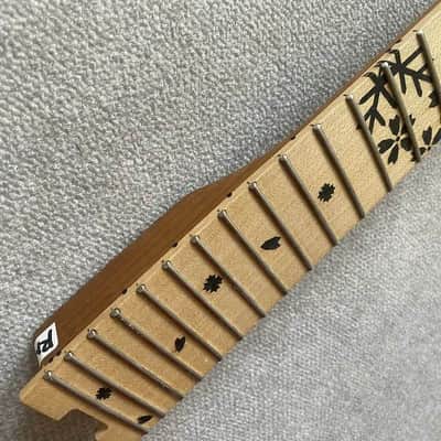 Red Left Handed Guitar Maple Wood Neck, 24 Frets Fingerboard image 10