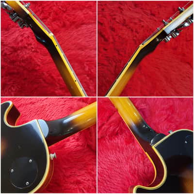 Rare - Aria Pro II LC-1000 1977 - Tobacco Brown Sunburst Lacquer Finish - Les Paul Custom - Original DiMarzio Super II DP104 Humbuckers - Ebony Fretboard & Mother Of Pearl Inlays - Made In Japan - MIJ image 14