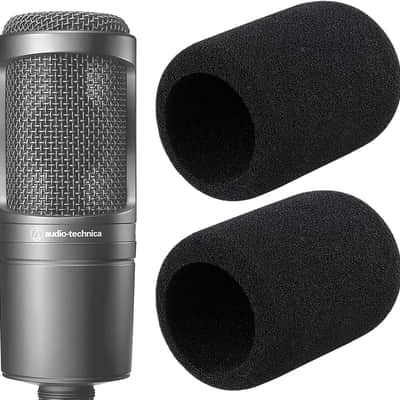 Audio-Technica AT2020 Pop Filter - 2 PCS AT2020 Microphone Windscreen for Audio Technica AT2020 and AT-2035 AT-2050 ATR2500 ATR2500X AT-4040 Microphones (Black)