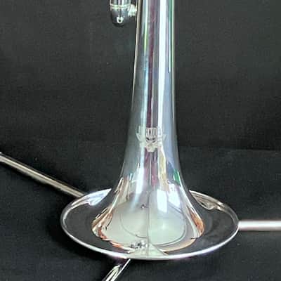 BERKELEY Raw Brass STD Eb/D Trumpet w/ Extra Silver D Bell 2019ish - SILVER PLATED image 12