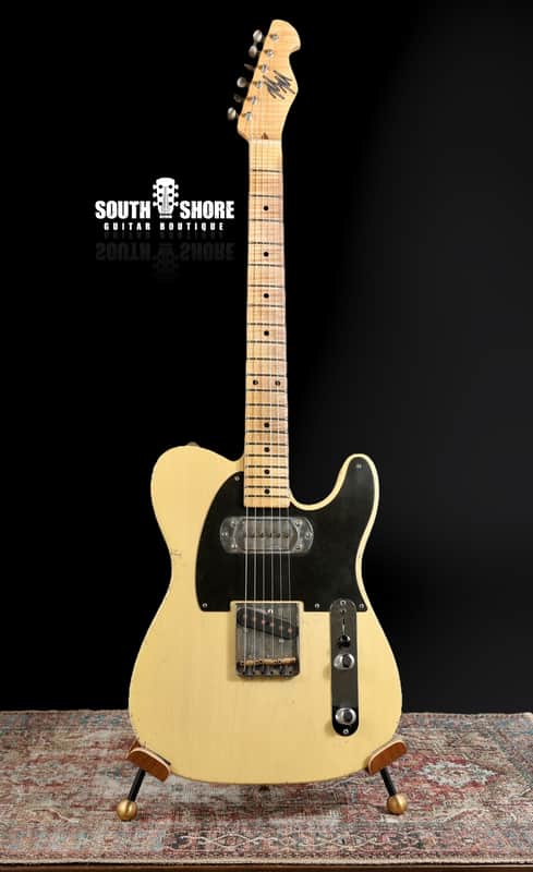 Mario Martin T-Style - Nocaster Blonde - Med Relic, AAA Flame Maple Neck. Mojo P.A.B / Bigsby Pup. NEW, (Authorized Dealer) image 1