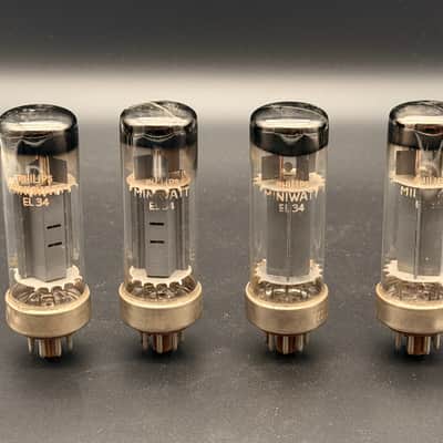 Philips Miniwatt EL34 METAL BASE Tubes Quartet Tested Metrix U61B 89,5% MATCHED image 2