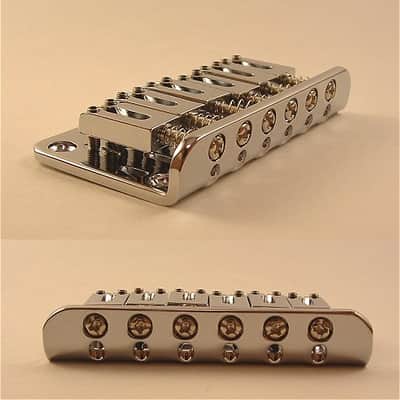 Guitar Parts 6 Saddle HARDTAIL BRIDGE - Top Load - CHROME image 2