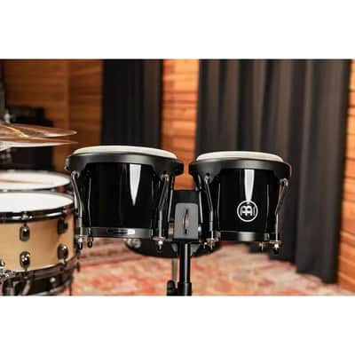Meinl Headliner Fiberglass Bongo w/Buffalo Heads | 6-3/4" Macho + 8" Hembra | Black image 5