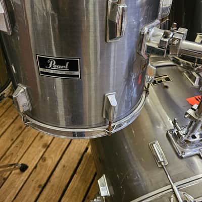 Drum Kit Pearl Export, Brushed Chrome 1980s USED! RKPXV050325 image 6