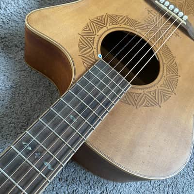 Luna 40 Inch Acoustic Guitar, Red Pine Top Body, Rosewood Fingerboard Neck image 4
