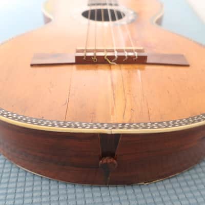 Antique 1890s Unknown Classical Baroque Parlor Guitar Exquisite Inlays Wood Rosewood Mahogany Martin Regal Washburn Possibly Made By Aubry-Maire or Jérôme Thibouville-Lamy (J.T.L.) Mirecourt, France image 20