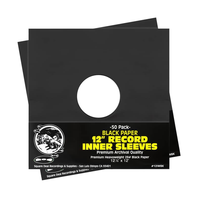 (100) 12" PREMIUM 29# BLACK Paper Vinyl LP Record Album Inner Sleeves ARCHIVAL image 1