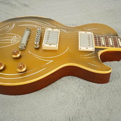 2014 Gibson Billy Gibbons Pinstripe Les Paul Goldtop, Aged / Signed image 8