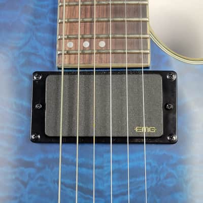 Schecter C-1 Platinum - See-Thru Midnight Blue Satin image 8