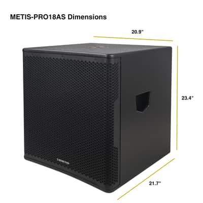 METIS-PRO18AS | METIS Series 18" 2400W Powered PA/DJ Subwoofer with Class-D Amplifier, Plywood, Black image 11