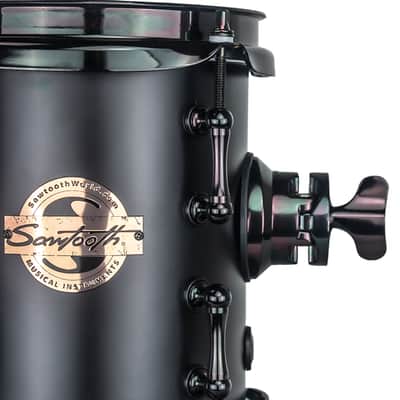 Sawtooth Hickory Series Concert Toms, 6" x 8" & 8" x 8" Matched Pair, Dual-Head Design, 6-Ply Hickory Shells, 3.2 mm Triple-Flange Hoops, Black Nickel Hardware, Chocolate Satin Finish image 9