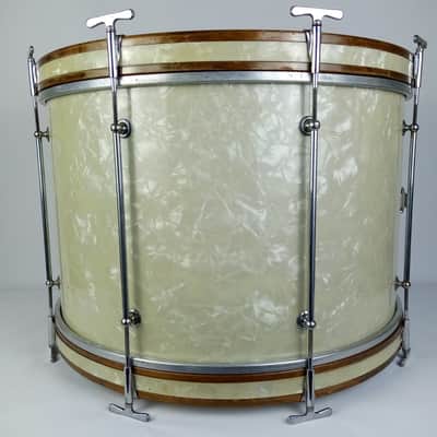 Leedy&Ludwig 14x22" 8-Tube Lug Bass Drum WMP Chrome/Nickel Rail Vintage 50s+CALF image 4