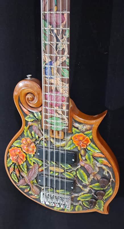 Blueberry Handmade Five-String Electric Bass Guitar with Seymour Duncan Bassline Pickups image 1