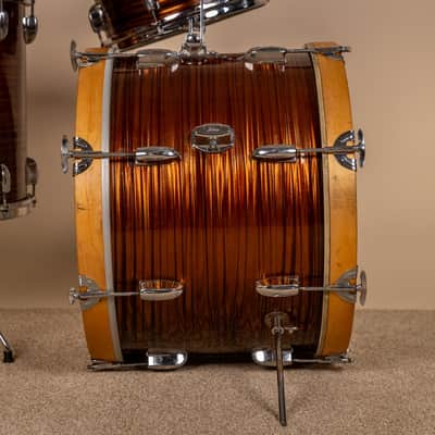 1970s Tempro Tiger Eye's Pearl Drum Set 14x20 8x12 and 16x16 image 7