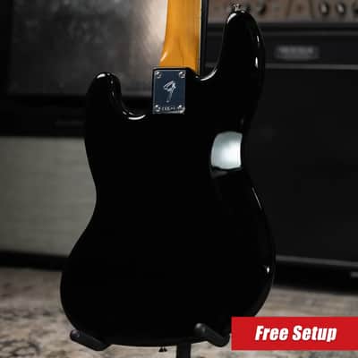 Fender Vintera III Early '70s Jazz Bass Guitar - Black with Gig Bag image 2