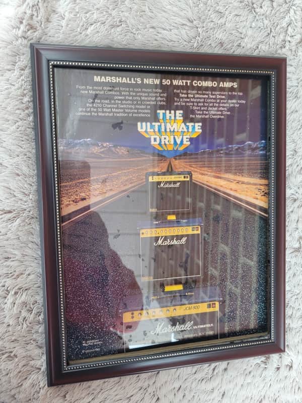 1982 Marshall Amplifiers Promotional Ad Framed 50 Watt Combo Amps Original image 1