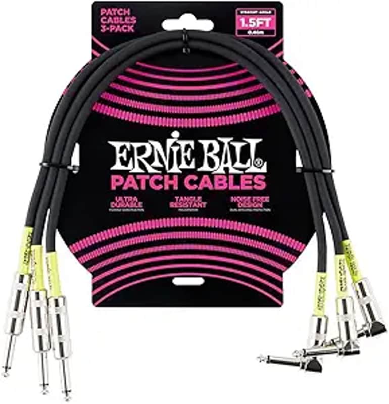 Patch Cable 3-Pack, Straight/Angle, 1.5ft, Black (P06076) image 1