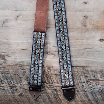 Vintage Blue 60s/70s Hippie Guitar Strap / Handmade in the UK / Case Candy image 3