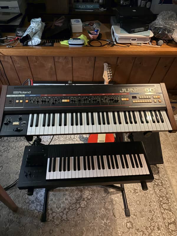 Roland Juno-60 61-Key Polyphonic Synthesizer + MD-8 DCB to MIDI image 1