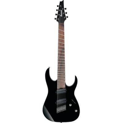IBANEZ RGMS7-BK Iron Label 7-saitige E-Gitarre black image 1