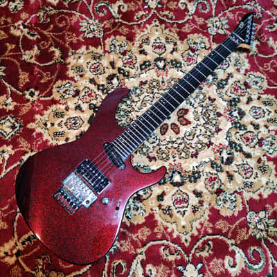 2009 ESP Maverick MV 27 frets, SADO CUSTOM SHOP Factory, Black & Red Sparkle Flake, MIJ JAPAN image 1