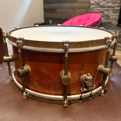 A&F Drum Co. Mahogany Club Snare 14x6.5 2017 - Hand rubbed Mahogany oil/wax image 4