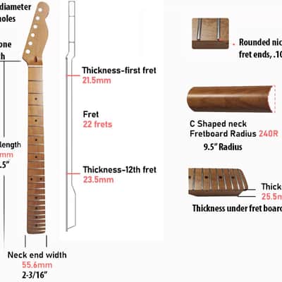 TL Neck, ROASTED Maple fretboard, ROASTED maple neck image 3