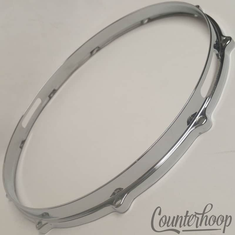 *14" Die-Cast Snare Drum Rim 10-Lug Resonant Hoop Gretsch Style Chrome Bottom* image 1