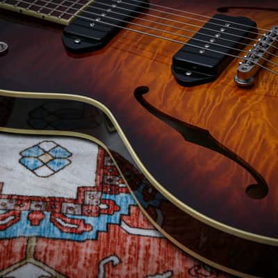 COLLINGS USA SoCo Deluxe Semi-Hollow "Tobacco Burst + Rosewood" (2023) image 24