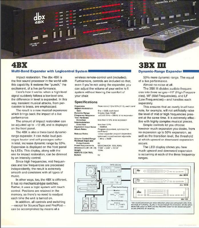 Vintage DBX 4BX Multi-Band Expander / Enhancer with Remote | Reverb