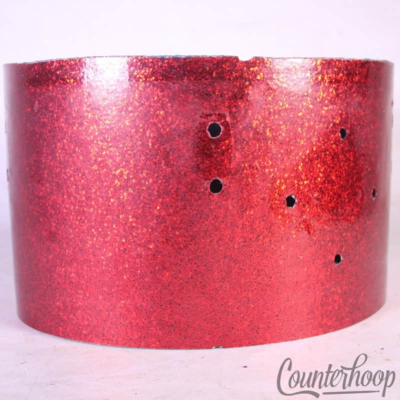 *Gretsch Red Sparkle 7x10"Concert Tom Drum Wrap Material Inlays/Patches 60s USA* image 1
